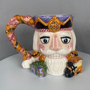 Vintage Hand Painted Ceramic Nutcracker Christmas Holiday Mug With Box